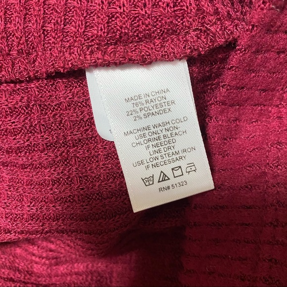 1.STATE Deep Rouge Knot Back Waffle Knit Top - Picture 3 of 11